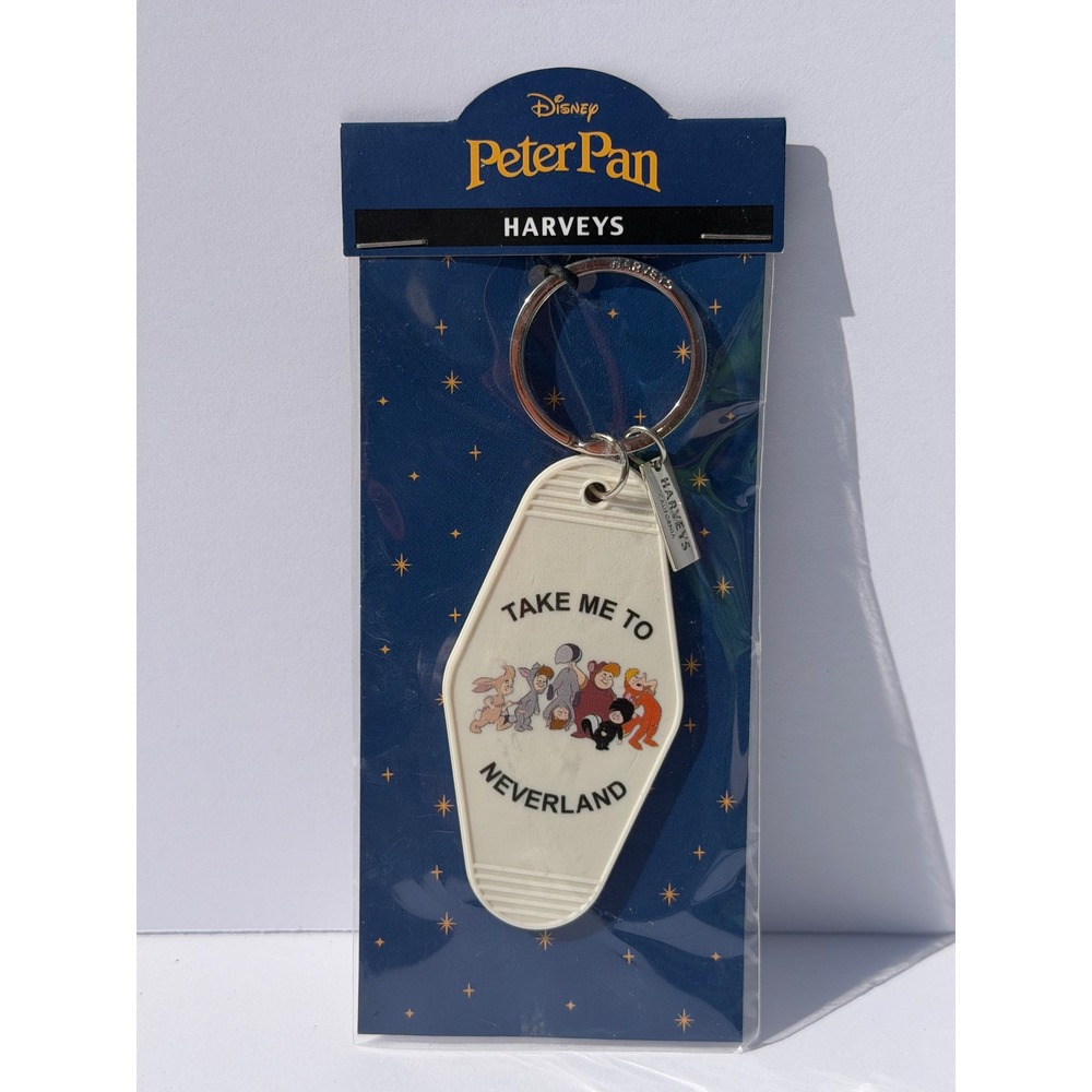 Disney Harveys Peter Pan Lost Boys Retro Motel Keychain Take Me To Neverland NIP - Picture 1 of 2